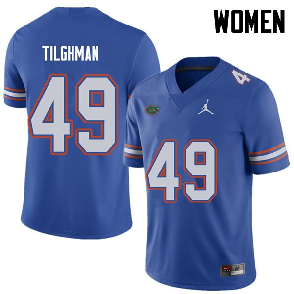 NCAA Florida Gators Jacob Tilghman Women's #49 Jordan Brand Royal Stitched Authentic College Football Jersey GIJ1564XO